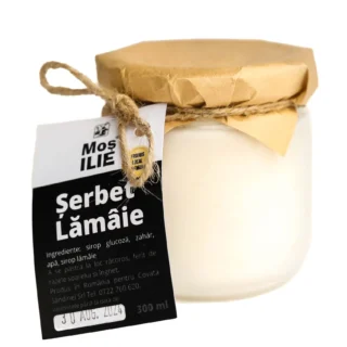 Șerbet de lămâie Moș Ilie este un deliciu răcoritor, perfect pentru zilele călduroase. Preparat din ingrediente naturale,