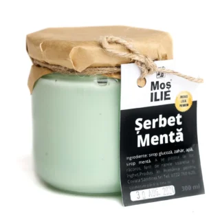 Șerbet de mentă Moș Ilie - o delicatesă răcoritoare și naturală, perfectă pentru zilele călduroase. Preparat din ingrediente
