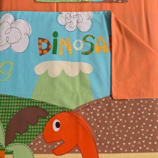 Lenjerie patut bebelusi portocalie , Dino