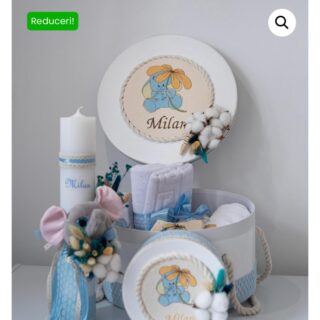 Trusou botez bebelusi alb model Elefantel