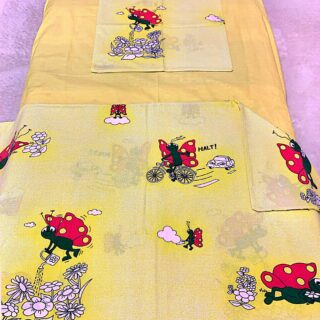 Lenjerie patut bebelusi , galbena model Fluturasi