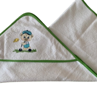 Prosor bebelusi , broderie Ursulet cu trotineta