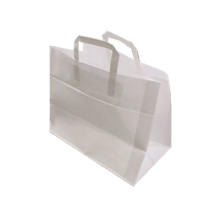 Sacoșă cu mâner plat 32x17x29 – 250 buc./cutie albe